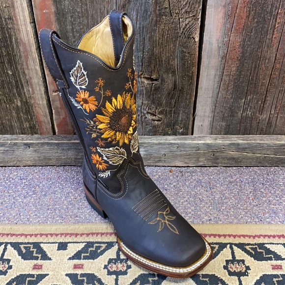Reyme Shoes - Cowgirl Boots Sunflower Leather Brown Western